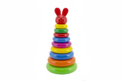 Skládanka pyramida s kroužky plast 28 cm