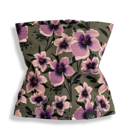 Bavlněný nákrčník Purple flower - zelený Esito