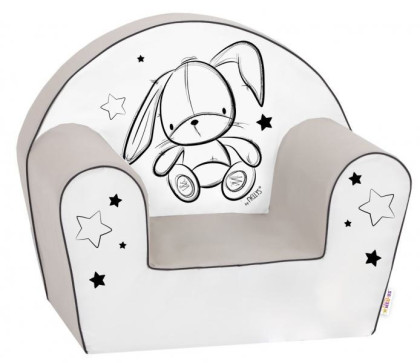 Dětské křesílko Lux Cute Bunny šedé, bílé Baby Nellys