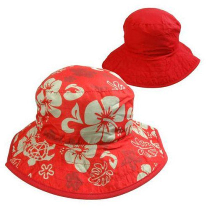 Dětský UV klobouček Baby Banz květ červený oboustranný 0–2 roky