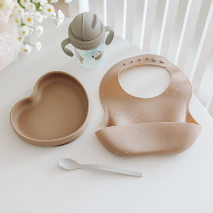 Silikonový bryndák s kapsou Dots Canpol babies