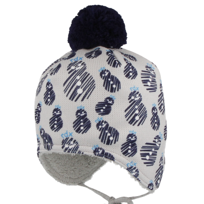 Čepice na uši vázací s bambulí Sněhuláci RDX