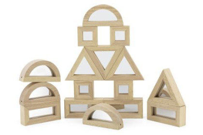 Dřevěné kostky zrcadlové - 16 kusů Viga