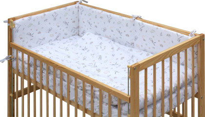 Dětská postýlka přírodní s kompletní výbavou 120 x 60 cm Luka Scarlett