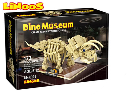 LiNooS stavebnice 173 ks skelet dinosaurus Triceratops