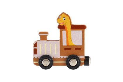 Vlak/Vláček s vagóny dinosaurus na magnety 10 ks dřevo