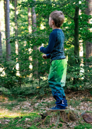 Softshellové kalhoty dětské Mozaika zelená Wamu