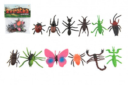 Hmyz/zvířátko mini 4-8 cm 12 ks