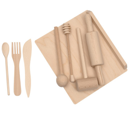 Dřevěná kuchyňská sada pro malé šéfkuchaře Baby Mix