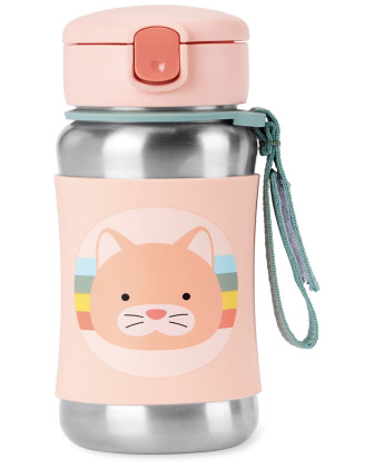 Spark Style Láhev s brčkem na vodu nerez 12 m+ Skip Hop 