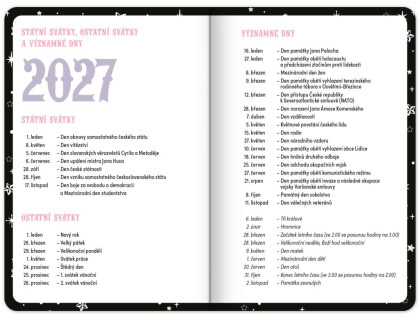 Studentský diář Kuromi (září 2026 – prosinec 2027) Notique