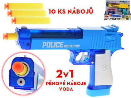 Pistole 23 cm vodní/na pěnové náboje 2v1 