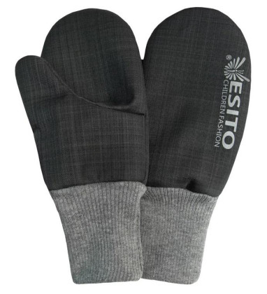Zimní palcové rukavice softshell s beránkem Grey Esito