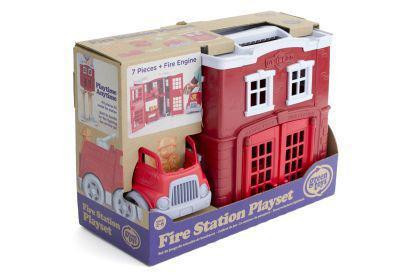 Green Toys Hasičská stanice s autíčkem