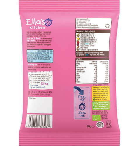 Ella's Kitchen BIO Křupky jahoda a banán (20 g)