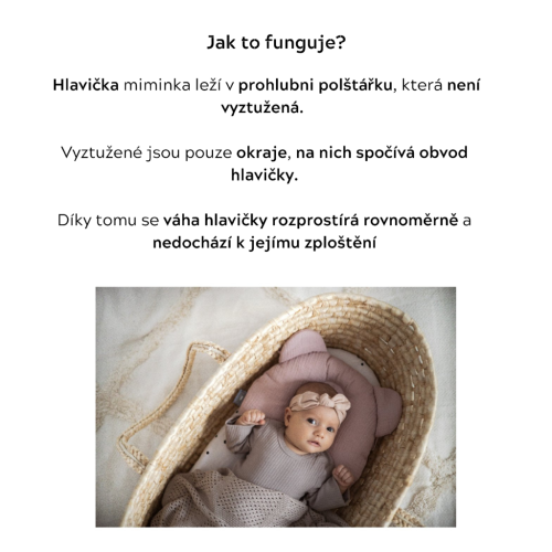 Mušelínový fixační polštář Sleepee Nature krémový