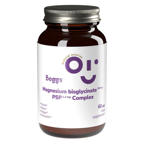 Beggs Magnesium bisglycinate 380 mg + P5P COMPLEX 1,4 mg (60 kapslí)