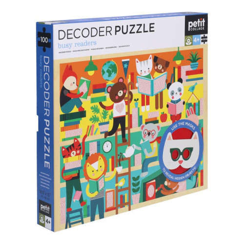 Puzzle knihovna 100 ks s 3D brýlemi Petit Collage