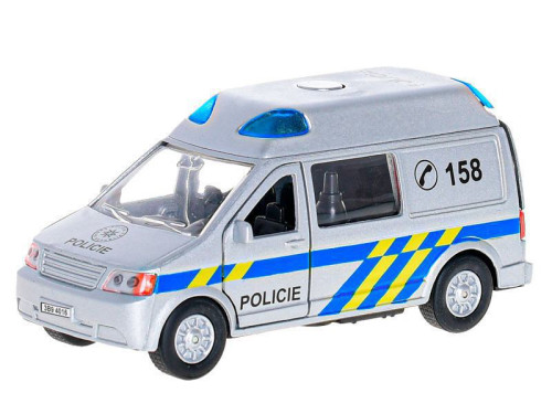 Kids Globe Traffic policie CZ 14 cm kov zpětný chod na baterie světlo a zvuk