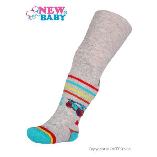 Bavlněné punčocháčky s protiskluzem 3xABS Vel. 104 New Baby
