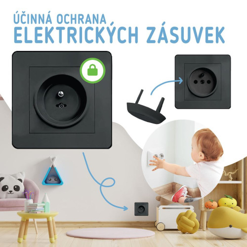 Ochranné kryty na elektrické zásuvky set 12 ks + 2x klíče Sipo