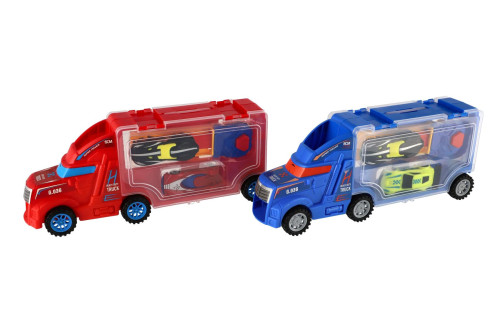 Auto kamion přepravník + auto 2 ks 28 cm na volný běh