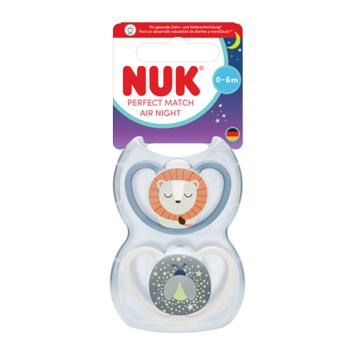 Dudlík Perfect Match Air Night 0-6 m 2 ks v boxu Nuk