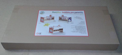 Dřevěná postýlka - kolébka pro panenky 3v1