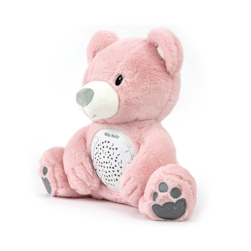 Plyšový usínáček medvídek s projektorem Bear pink Milly Mally