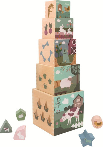 Skládací věž z kostek Farma 2Kids Toys
