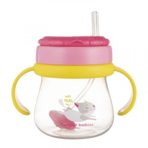 Hrníček sportovní se slámkou a závažím 250 ml Canpol babies
