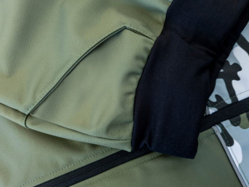 Softshellové kalhoty dětské Maskáč khaki Wamu