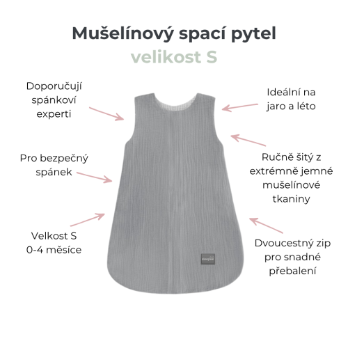 Letní a jarní lehký mušelínový spací pytel Sleepee Nature