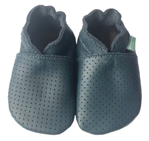 Kožené capáčky děrované Barefoot Vel. M (6-12 měs.) Hopi Hop