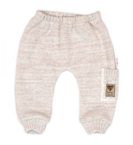 Rostoucí pletený svetřík a kalhoty s kapsou Hand Made Nature béžový Baby Nellys