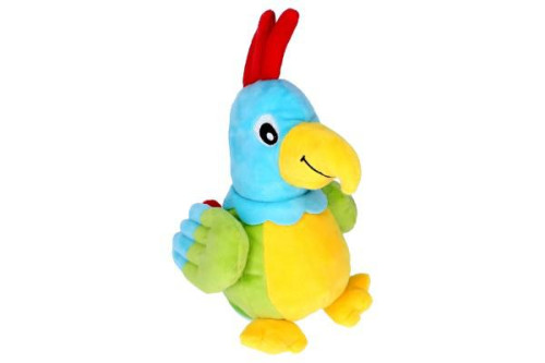 Papoušek mluvící plyš 24 cm na baterie se zvukem