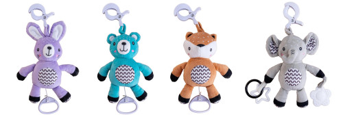 Natahovací hrací strojek plyš 30 cm závěs na postýlku/kočárek Babyted