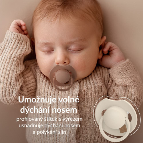Dudlík svítící silikonový dynamický Prime 18 m+ 2 ks Ivory/Blush Lovi