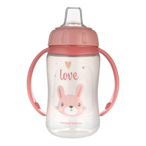 Hrneček tréninkový Cute Animals se silikonovým pítkem 320 ml Canpol babies