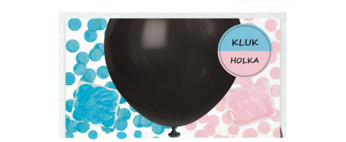 Balónek Babyshower je to kluk nebo holka? bez potisku s konfetami