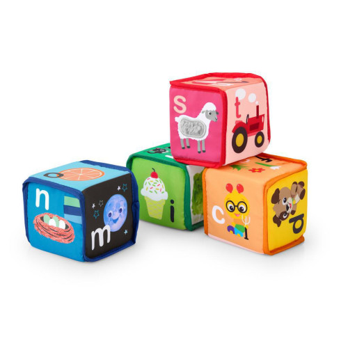 Hračka textilní kostky abeceda Alpha Stacks™ 4 ks 3 m+ Baby Einstein