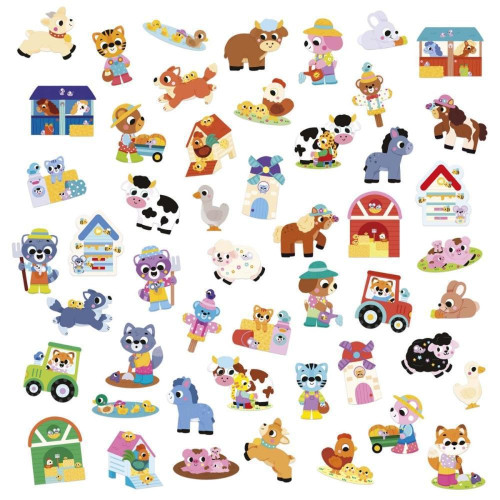 Velké samolepky Farma 50 ks Stickers Janod