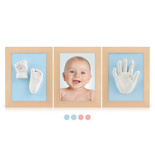 3D Memories odlévací sada baby pro 3D odlitek ručiček a nožiček - tři olšové rámečky