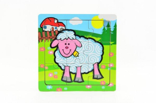Mini puzzle dřevěné 9 dílků Moje první zvířátka pro nejmenší
