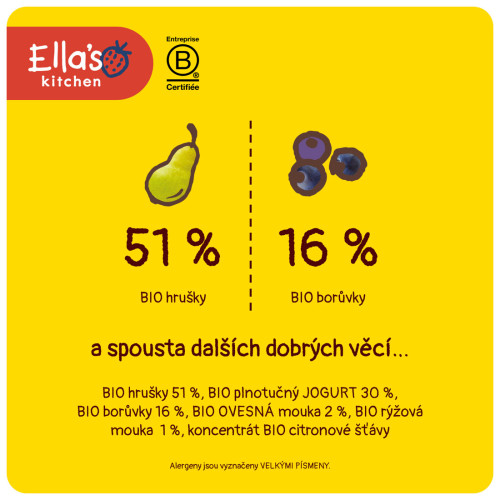 BIO Snídaně borůvka a hruška 100 g Ella's Kitchen