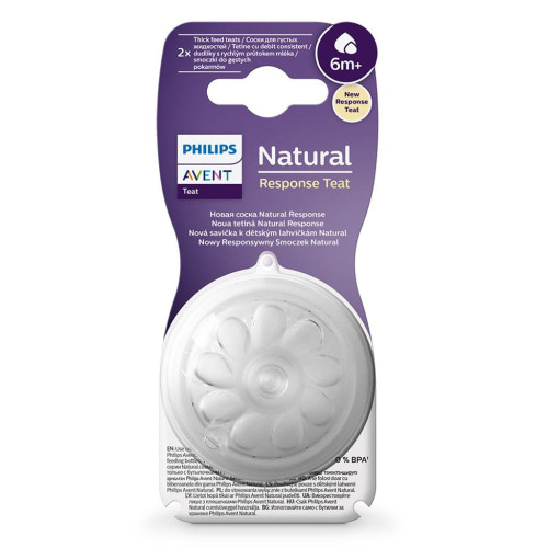 Dudlík Natural Response 6 Philips AVENT na kaši 6 m+, 2 ks