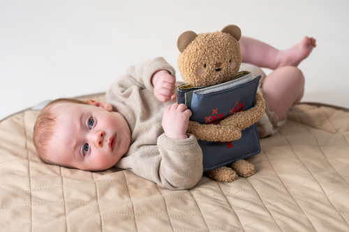 Medvídek plyšový s knížkou Snuggle Bear Taf Toys