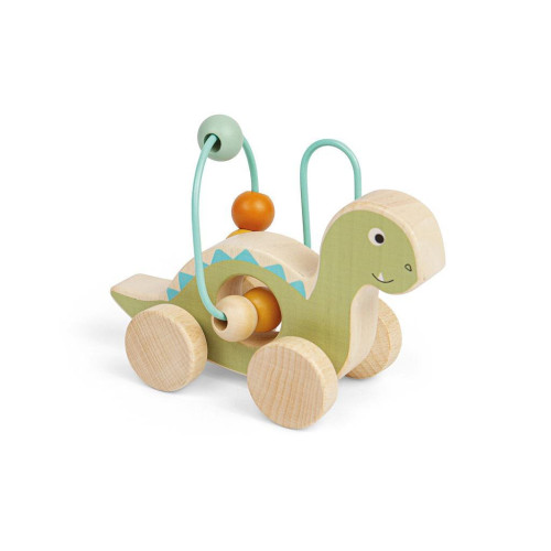 Diplodokus na kolečkách s korálkovým labyrintem Bigjigs Toys