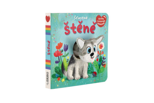 Šťastné štěně knížka s prstovým maňáskem 12,5 x 12,5 cm