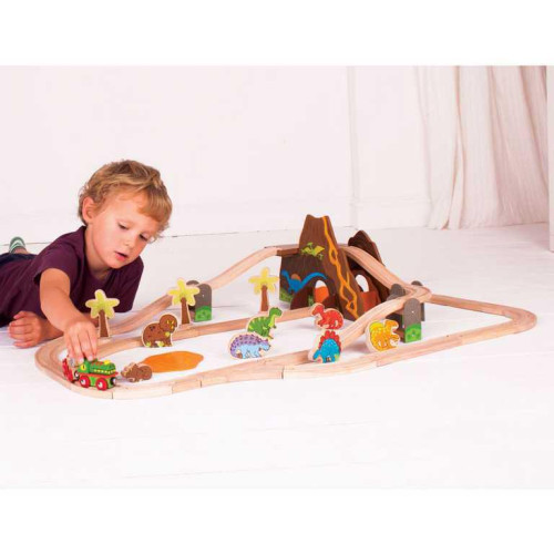 Dřevěná vláčkodráha dinosauři Bigjigs Rail